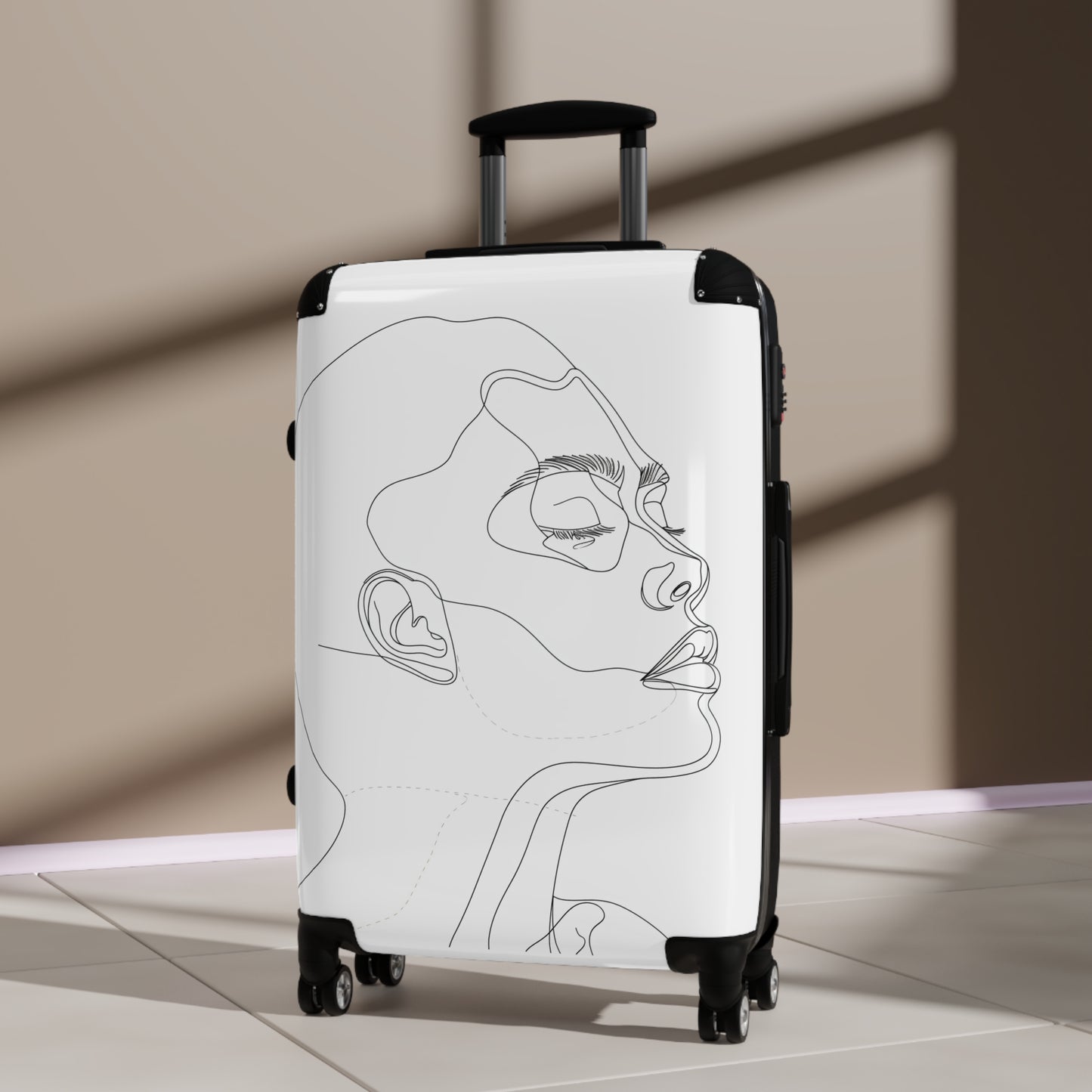 Chic Minimalist Face Suitcase Collection