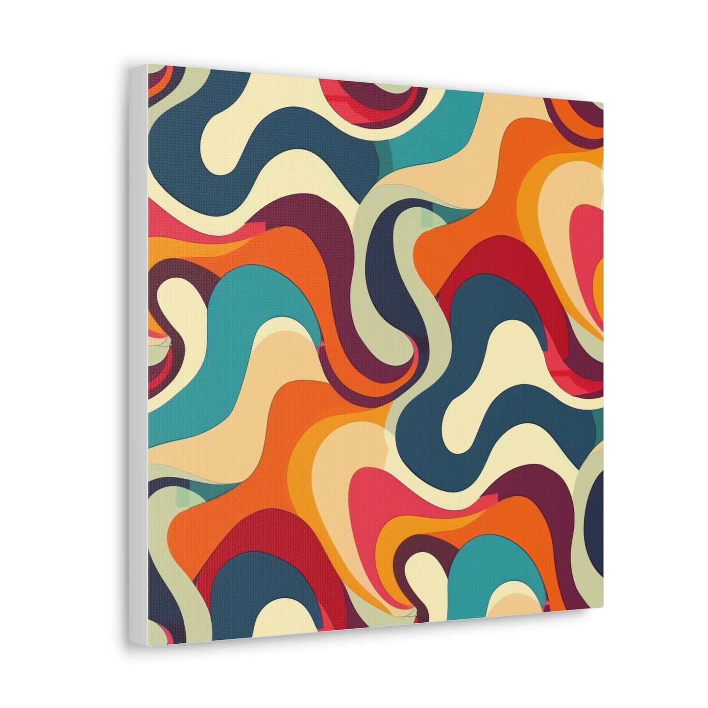 Vibrant Retro Waves Canvas Print