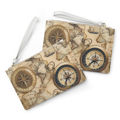 Wanderlust Vintage Maps Clutch