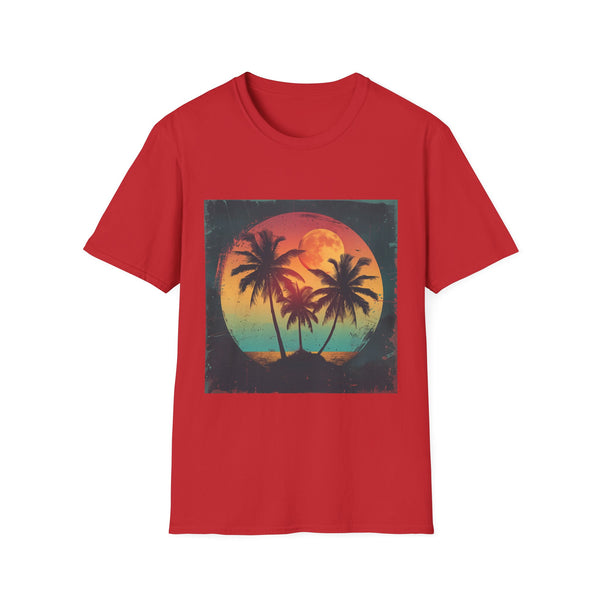 California Outrun Retro Sunset Palms Graphic Unisex Softstyle T-Shirt