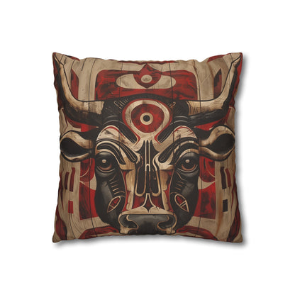 "High-Quality Tribal Animal Totem Pillowcase for Stylish Sleep | Ancient Spirits Design"