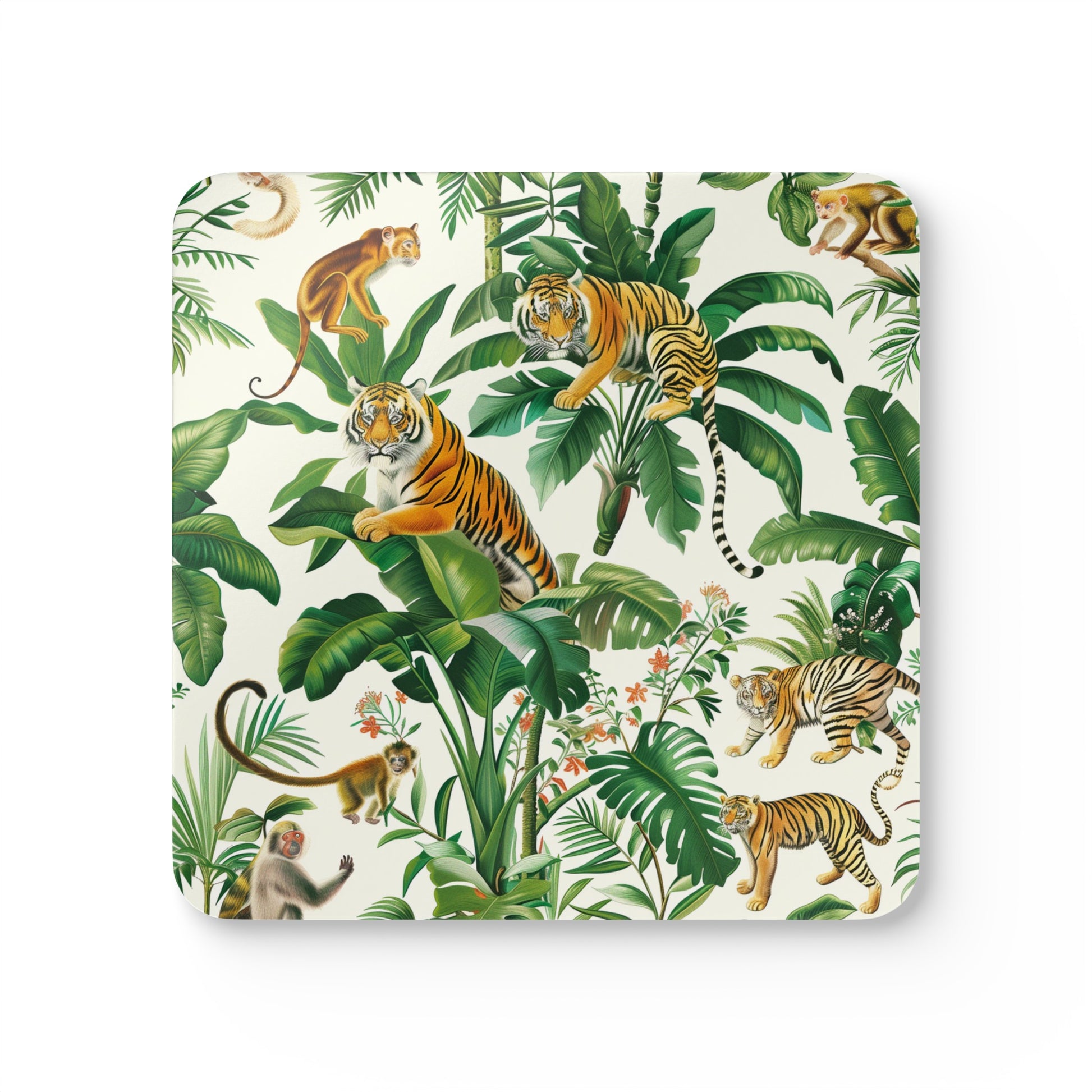 Tiger's Jungle Safari Coaster Set | Home Decor | Accessories, Coasters, Desk, Kitchen, Kitchen Accessories, Sublimation, Summer Picks | Prints with Passion