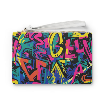 Neon Graffiti Clutch Bag | Clutch Bags | Accessories, All Over Print, AOP, Assembled in the USA, Assembled in USA, Bags, Made in the USA, Made in USA, Vegan | Prints with Passion