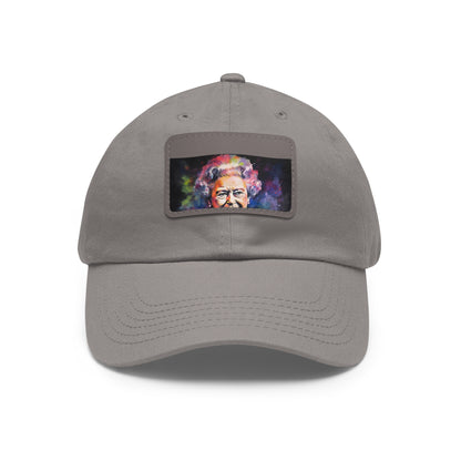 Regal Glow: Queen Elizabeth II Watercolor Neon Cap