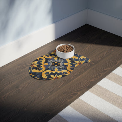 Artisan Tile Pet Feeding Mat: Chic & Functional Design