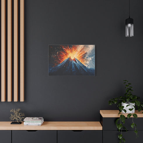 Geometric Volcano Erupting Light Shards — Canvas Wall Art — Product Detail View 8