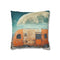 Desert Caravan under Giant Moons (Edition II) — 40×40 Cushion Cover — Front 40×40 cm Square Cushion View