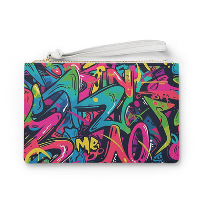 Neon Graffiti Clutch Bag | Clutch Bags | Accessories, All Over Print, AOP, Assembled in the USA, Assembled in USA, Bags, Made in the USA, Made in USA, Vegan | Prints with Passion