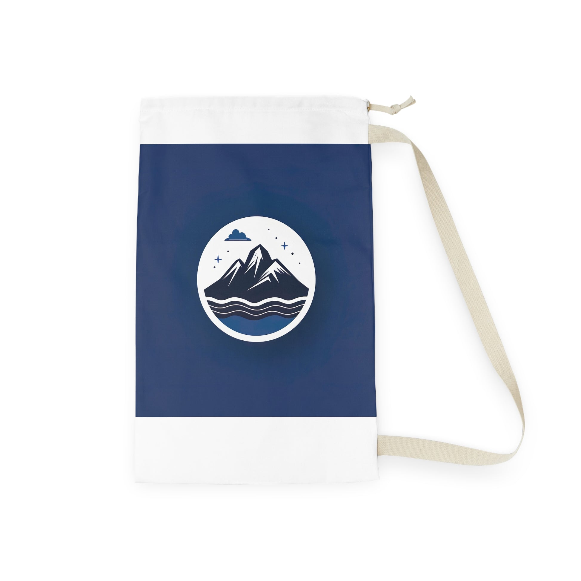 "Mountain Logo Laundry Bag - Durable material with drawstring closure for easy transport. #山LOGO #laundrybag"