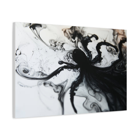 Shadow Creature Rising from Ink Puddle — Canvas Wall Art — Product Detail View 6