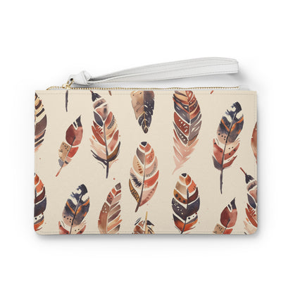 Boho Feathers Clutch Bag | Clutch Bags | Accessories, All Over Print, AOP, Assembled in the USA, Assembled in USA, Bags, Made in the USA, Made in USA, Vegan | Prints with Passion