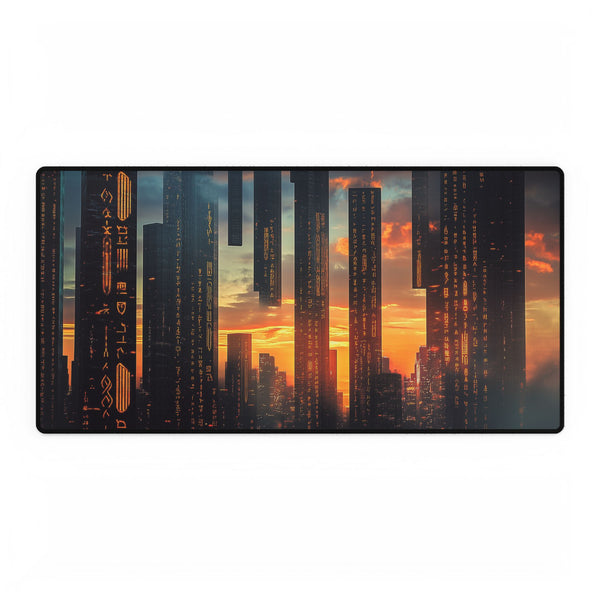 Ancient Runes Glowing Metropolis Gaming XXL Extended Desk Mat - View 1 | Prints With Passion