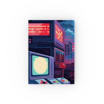 "Get ready to level up your notes with this 8-bit pixel art journal - perfect for gamers and writers alike!"