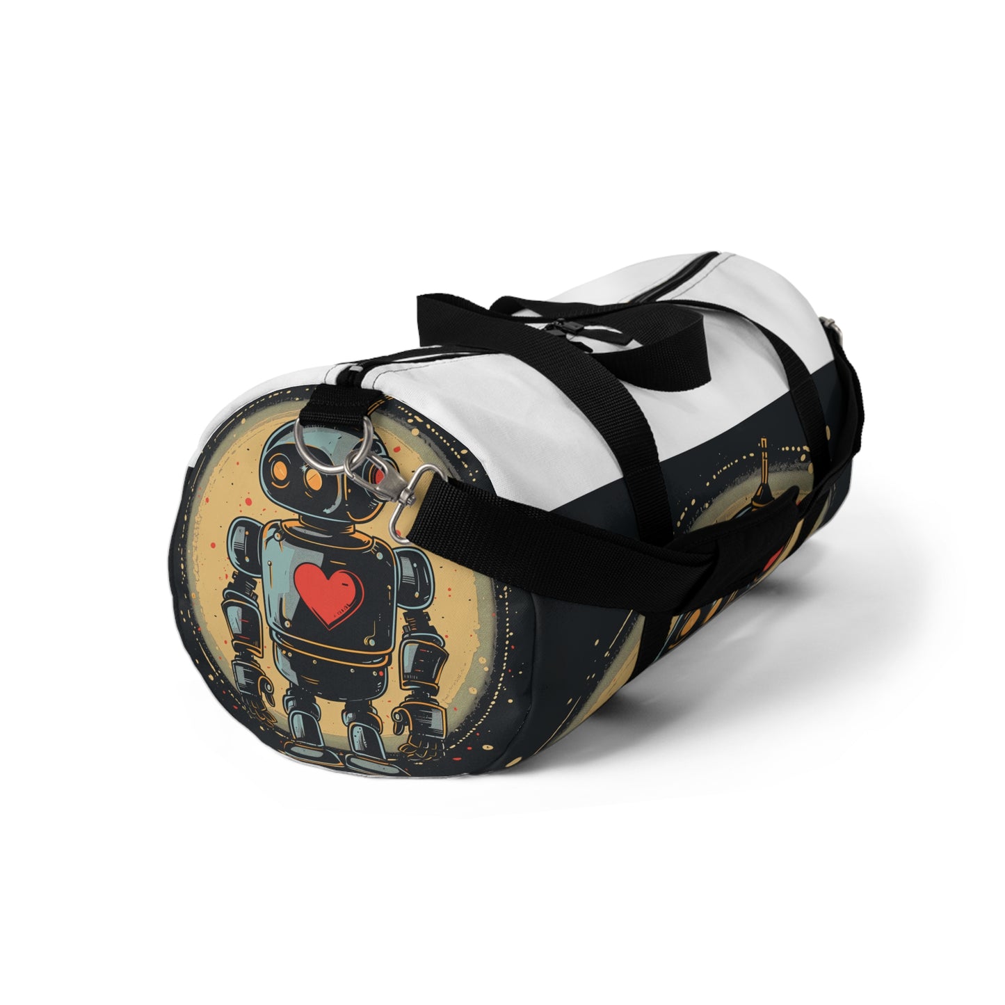 Robot Heart Retro Duffel Bag