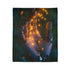 Cyborg Hand Holding Fireflies — Plush Fleece Throw Blanket — Product Detail View 7
