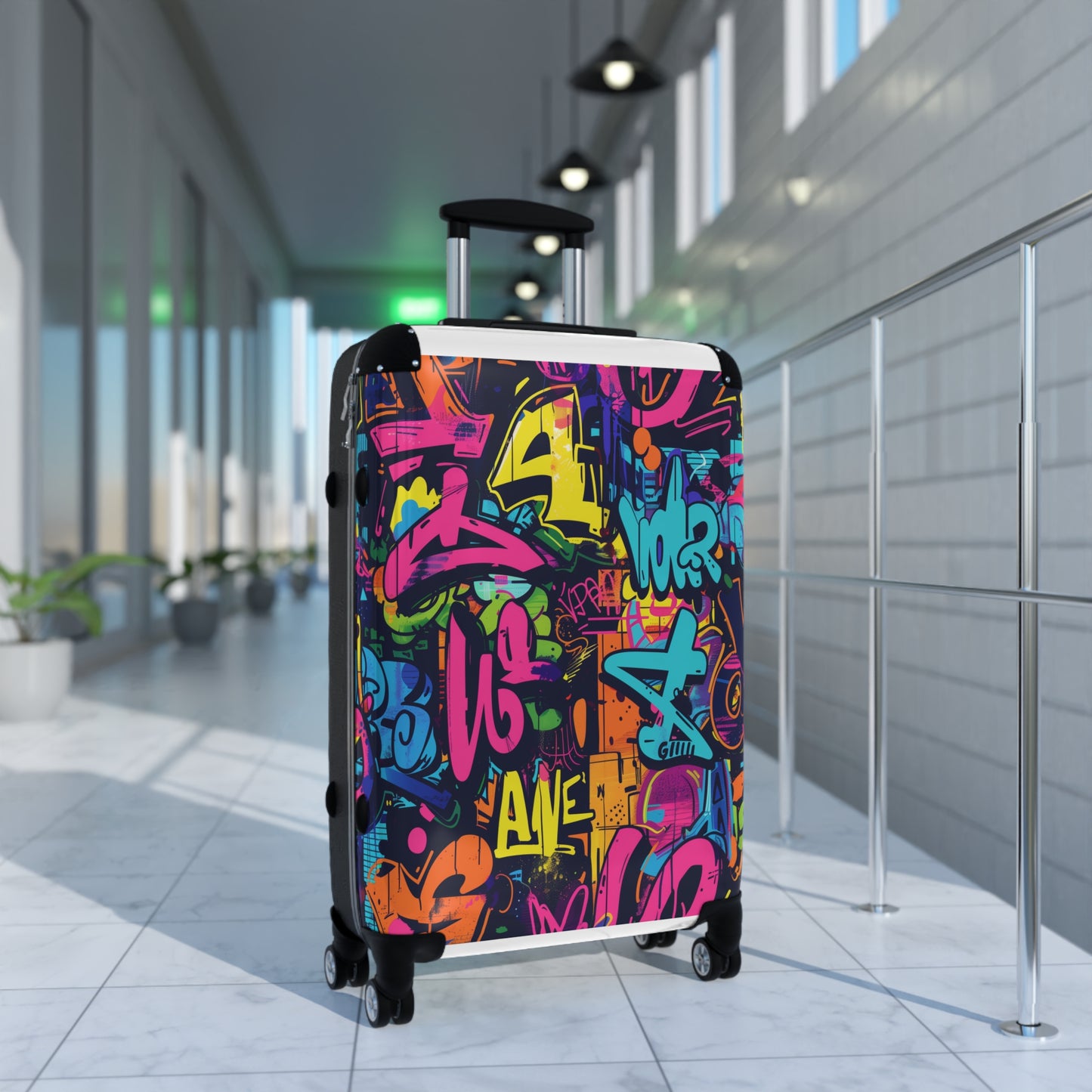 Neon Urban Graffiti Suitcase Collection