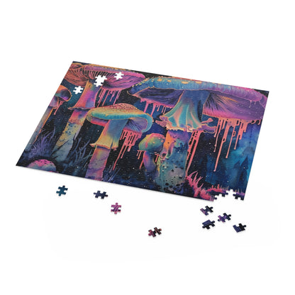 "Trippy Fungi Jigsaw Puzzle - Dive into vibrant psychedelic mushroom designs"