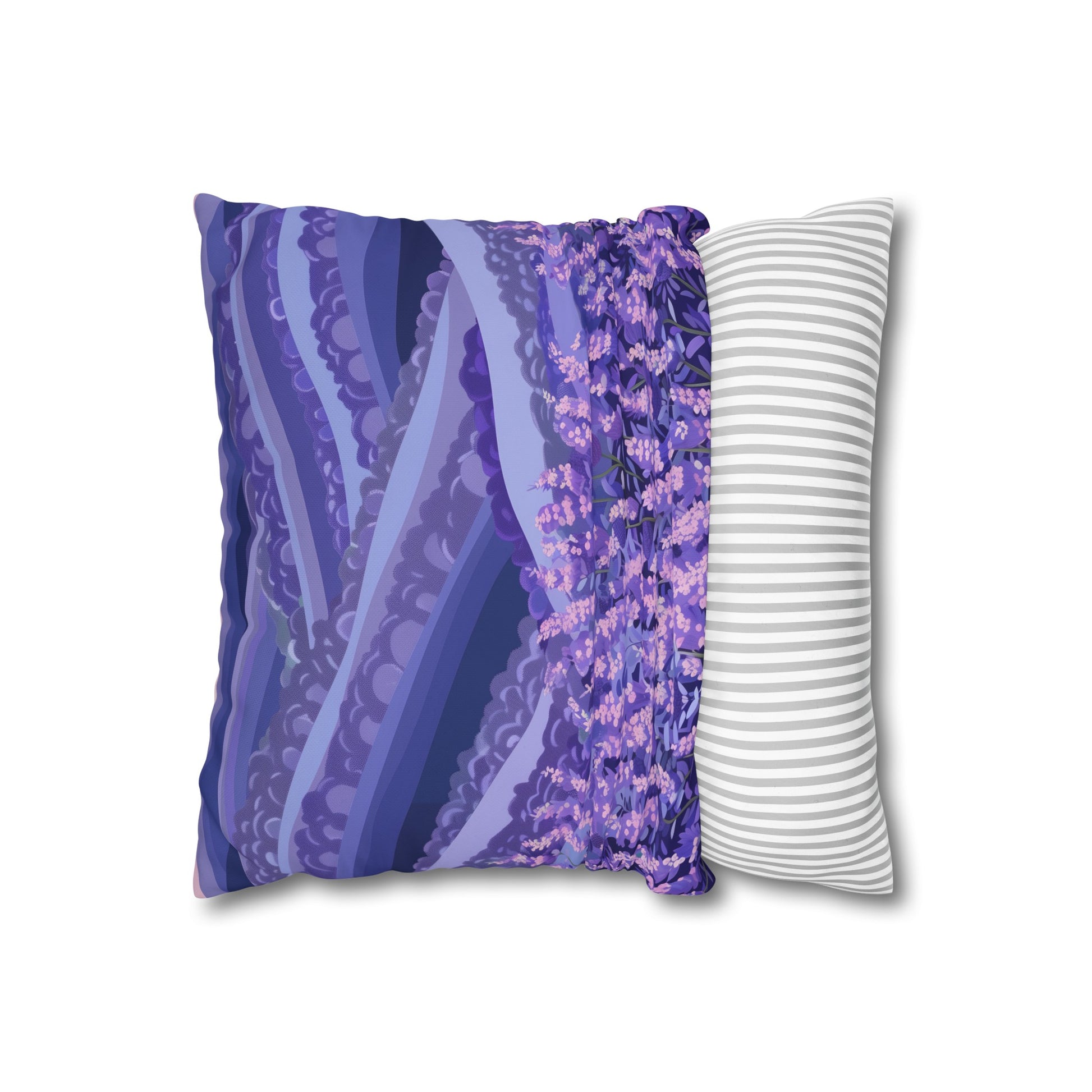 "Transform your bedroom with our Lavender Fields pillowcase, featuring a seamless pattern of vibrant lavender flowers for a peaceful and beautiful sleep."