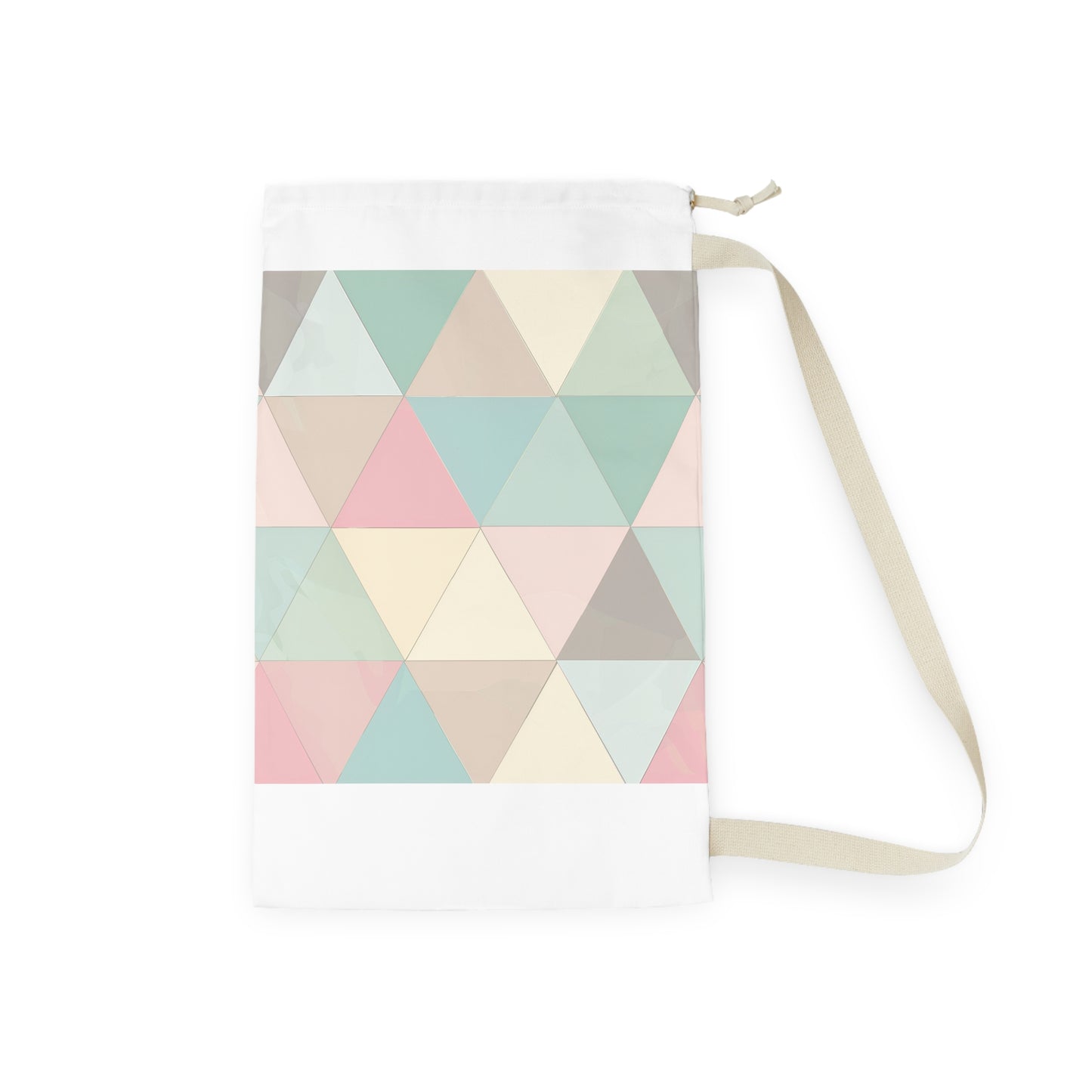 Pastel Geometrics Laundry Bag - Modern laundry bag with seamless geometric pattern for stylish and convenient laundry transport.