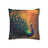 Ghost Peacock in Pixel Forest (Edition II) — 40×40 Cushion Cover — Double-Sided Back & Concealed Zip Detail