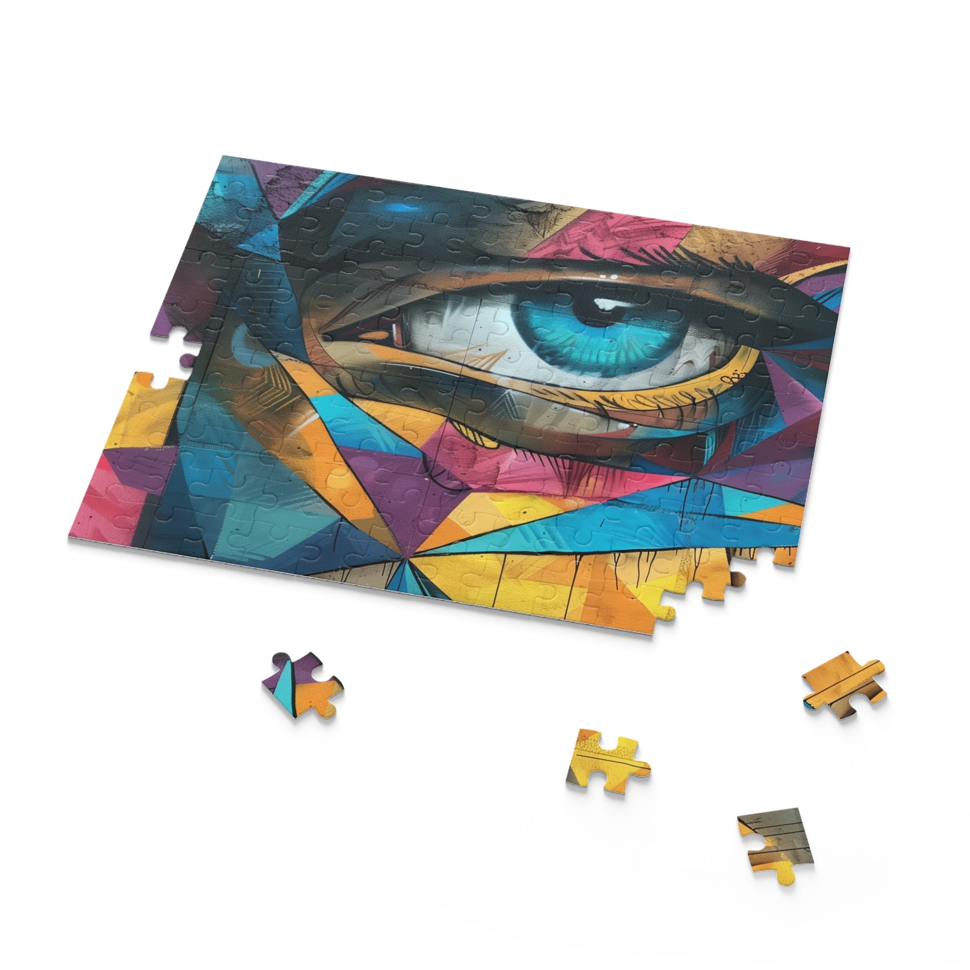 "Urban Graffiti Jigsaw Puzzle - Vibrant street art design with bold colors, perfect for art lovers and puzzle enthusiasts"