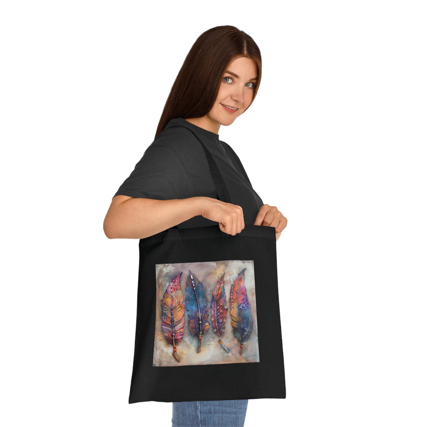 Boho Feathers Tote Bag | Tote Bag | Accessories, Bags, Cotton, DTG, Totes | Prints with Passion