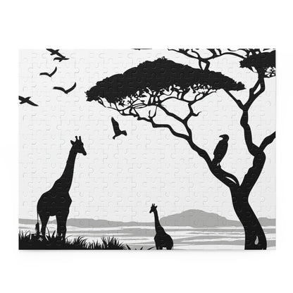 Wildlife Silhouette Nature Jigsaw Puzzle - Relaxing nature-themed puzzle with intricate animal illustrations