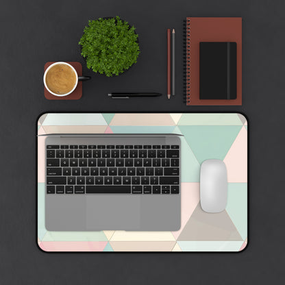 "Stylish Chic Pastel Geometric Desk Mat for Workspace Transformation"