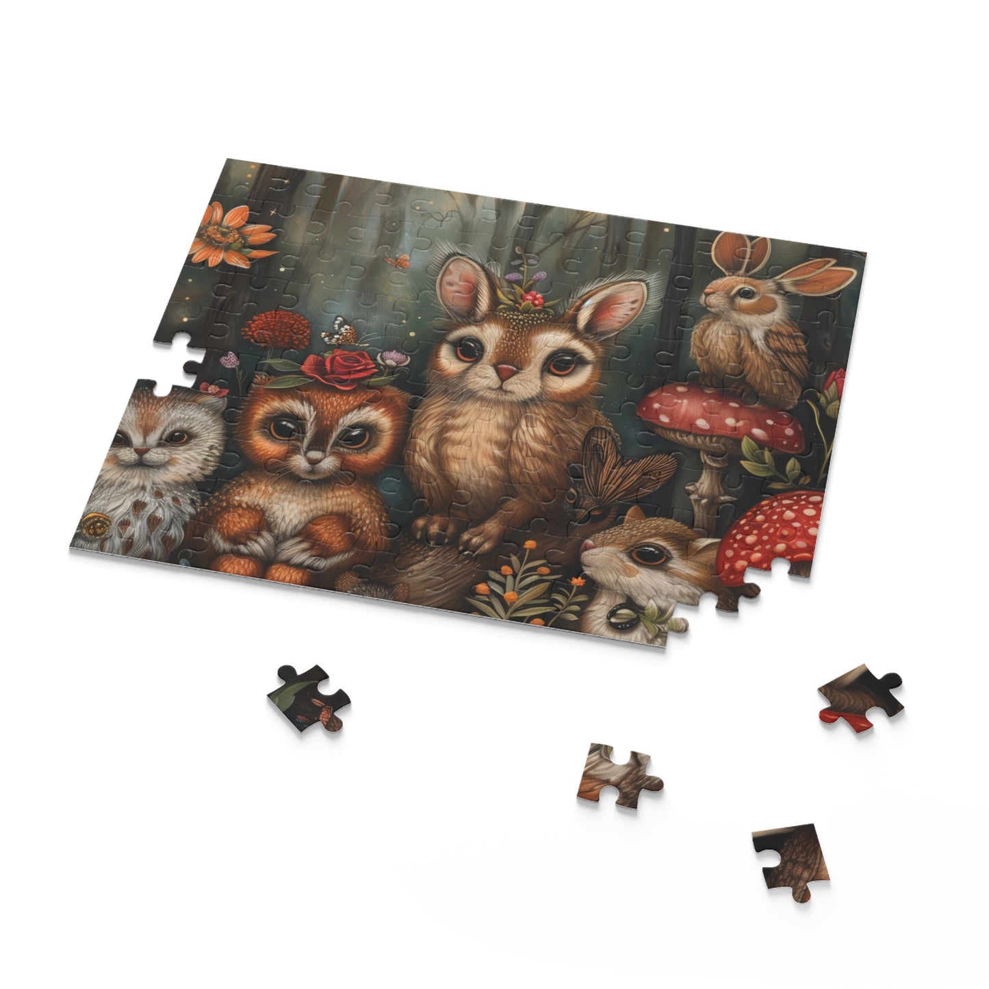 "Wildlife Woodland Jigsaw Puzzle with Enchanting Illustrations for Nature Lovers of All Ages"