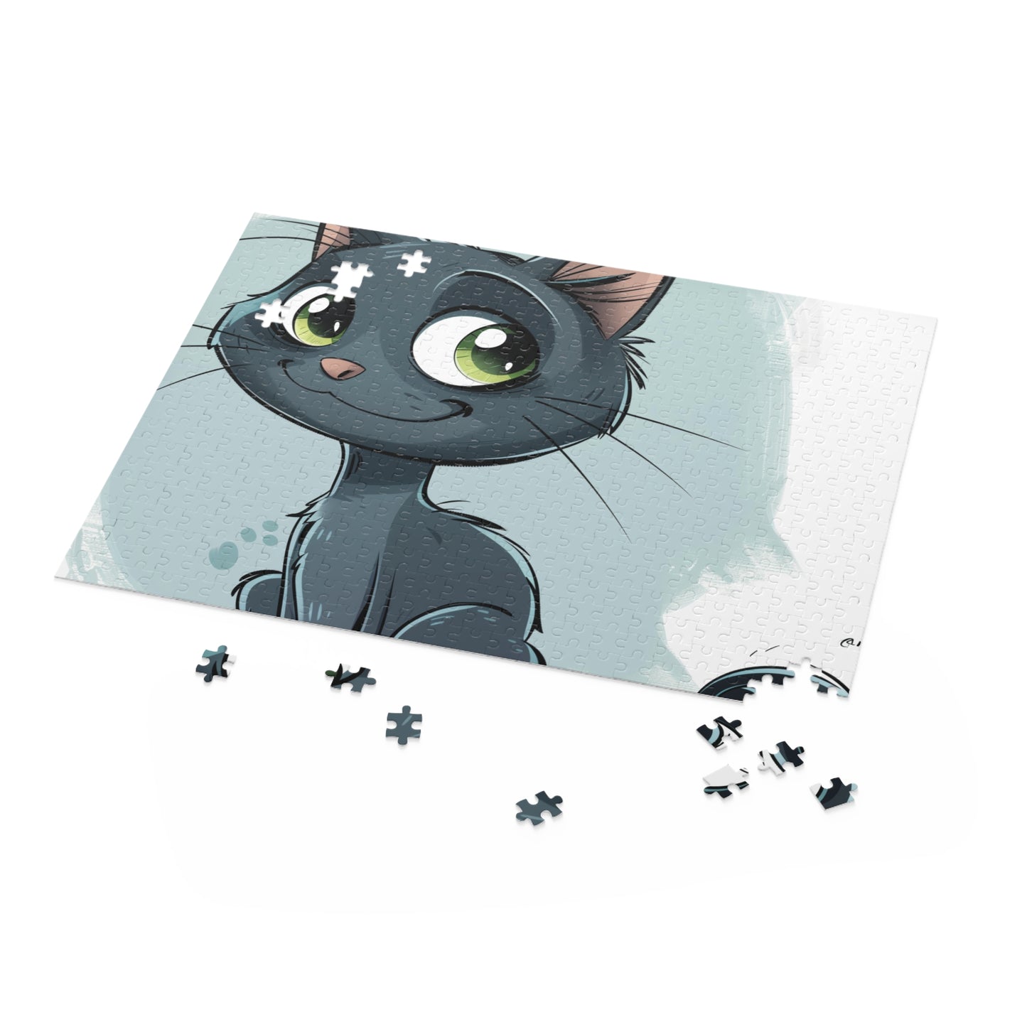 Whimsical Cat Puzzle - Fun and challenging jigsaw featuring a cute cartoon cat for feline lovers of all ages.