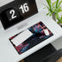Samurai Helmet over Digital Grid — XL & XXL Desk Mat — Product Detail View 7