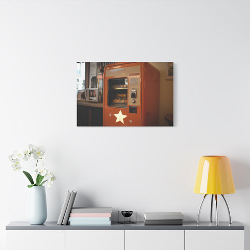 Retro Vending Machine Dispensing Stars — Canvas Wall Art — Product Detail View 7
