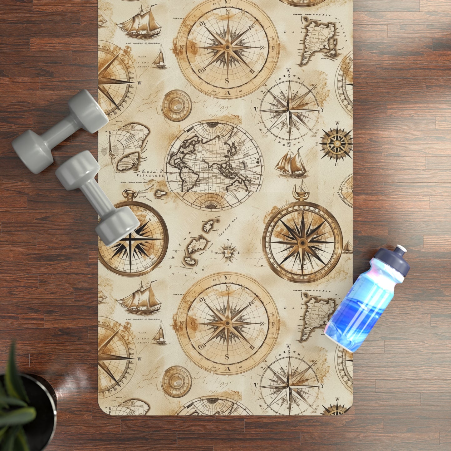 Explore Your Practice: Vintage Map Yoga Mat