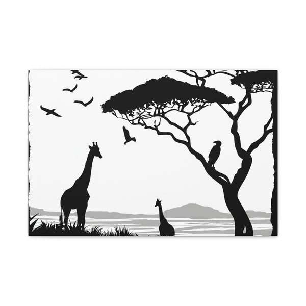 Woodland Deer & Pine Forest Silhouette — Canvas Wall Art — Front Gallery-Wrapped Canvas View