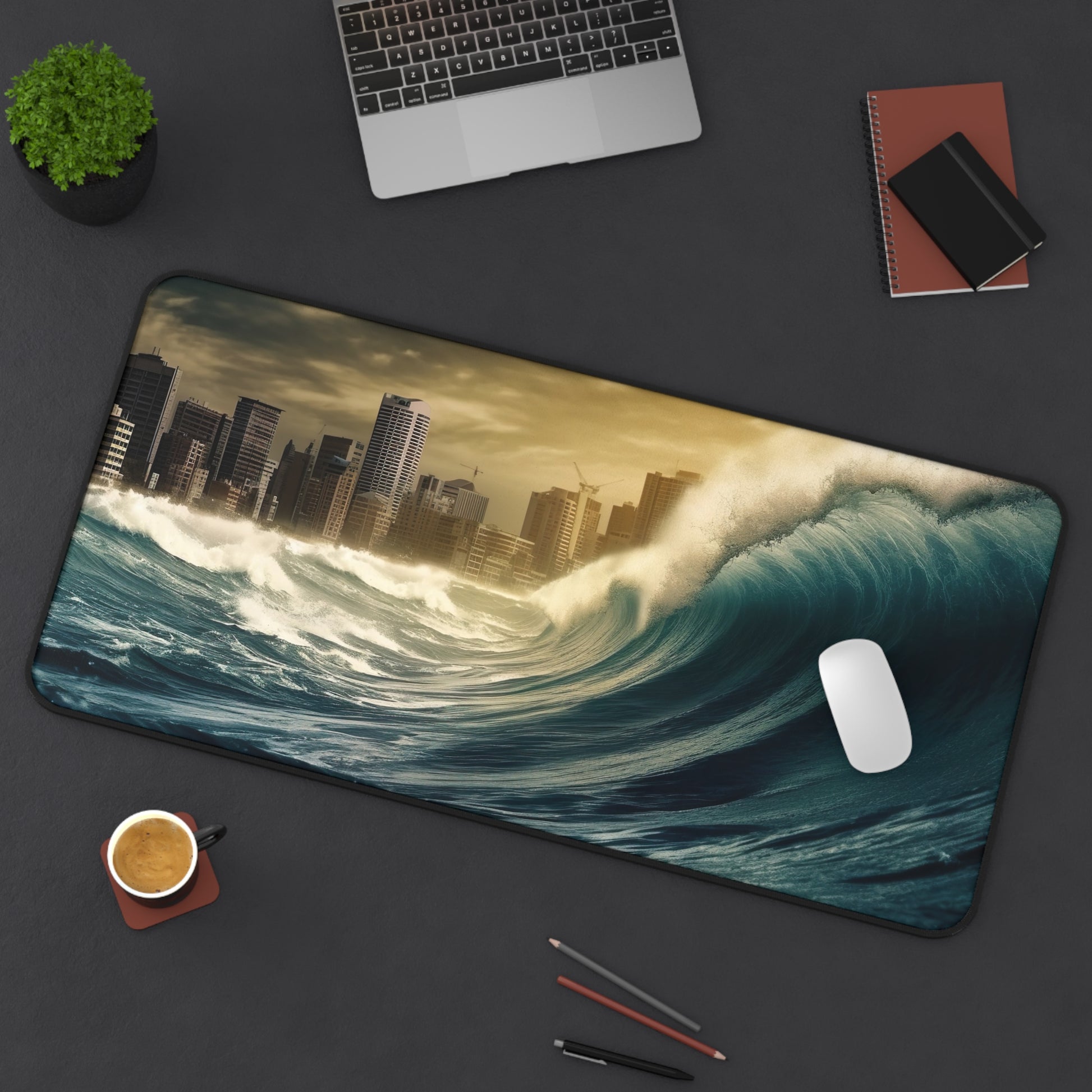 Tsunami Wave Desk Protector | Desk Mat | Accessories, Back-to-School, Desk, Fall Bestsellers, Home & Living, Mouse pad, Mouse Pads, Mousepad, Seasonal Picks, Stationery, TikTok | Prints with Passion