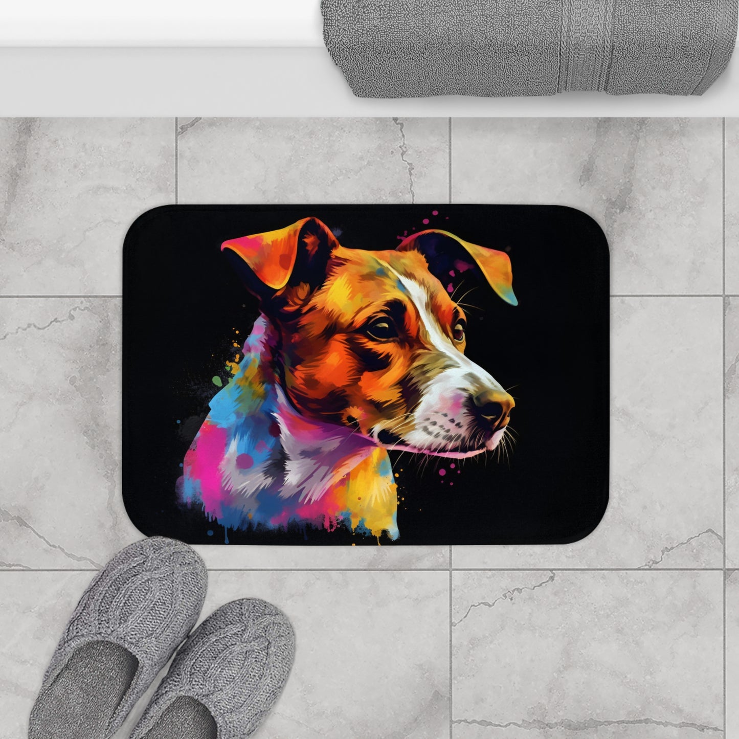 Jack Russell Jump Bath Mat | Bath Mats | Bath, Bathroom, Home & Living, Indoor, Sublimation | Prints with Passion