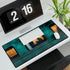 Mystical Train with Portals to Parallel Worlds — XL & XXL Desk Mat — 3mm Non-Slip Natural Rubber Base Detail