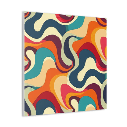 Vibrant Retro Waves Canvas Print