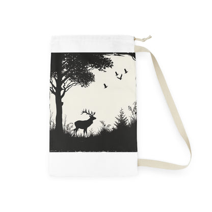 Wildlife Silhouette Laundry Bag - Eco-Friendly Animal Design for Nature Lovers