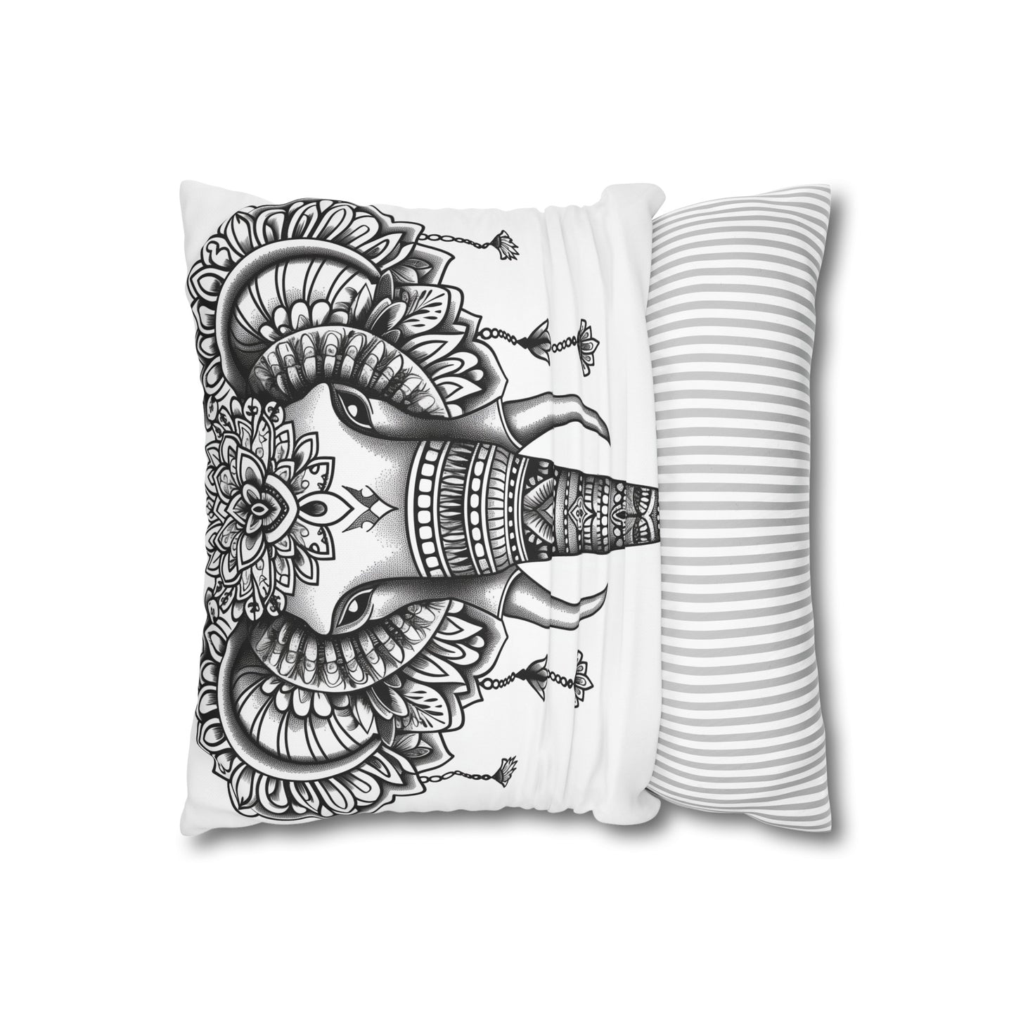 "Elephant Mandala Dreams Pillowcase - High-quality, comfortable, and stylish design for all seasons. Makes a great gift!"