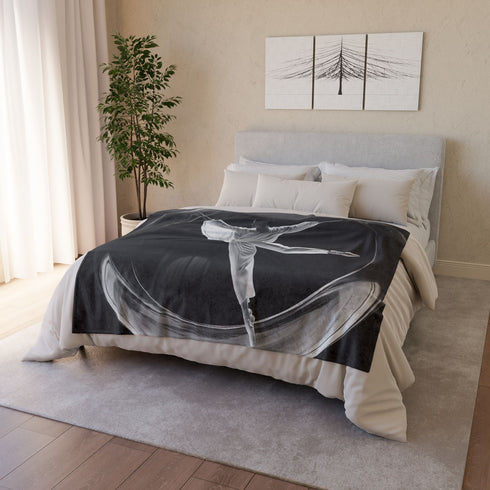 Ballet Dancer Spinning Through Gravity — Plush Fleece Throw Blanket — Product Detail View 9