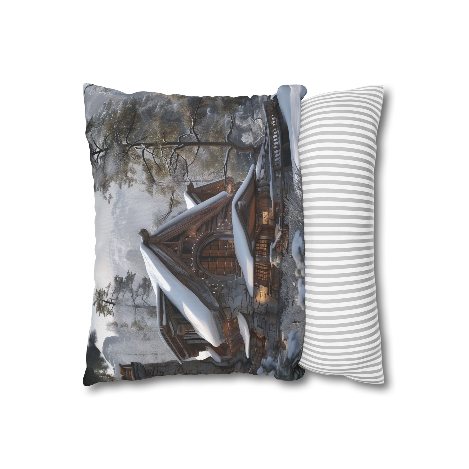 Wilderness Escape Mountain Cabin Pillowcase - Rustic and stylish bedding for all seasons