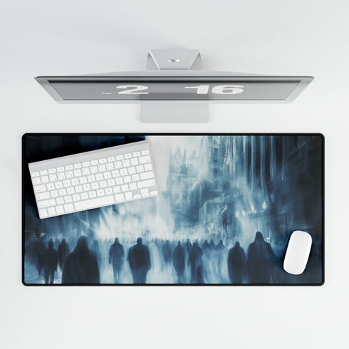 Crowd of Ghosts Walking Through a City — XL & XXL Desk Mat — Product Detail View 5