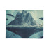 Floating Mountain Surrounded by Whales — Plush Fleece Throw Blanket — 300 GSM Plush Coral Fleece Texture Close-Up