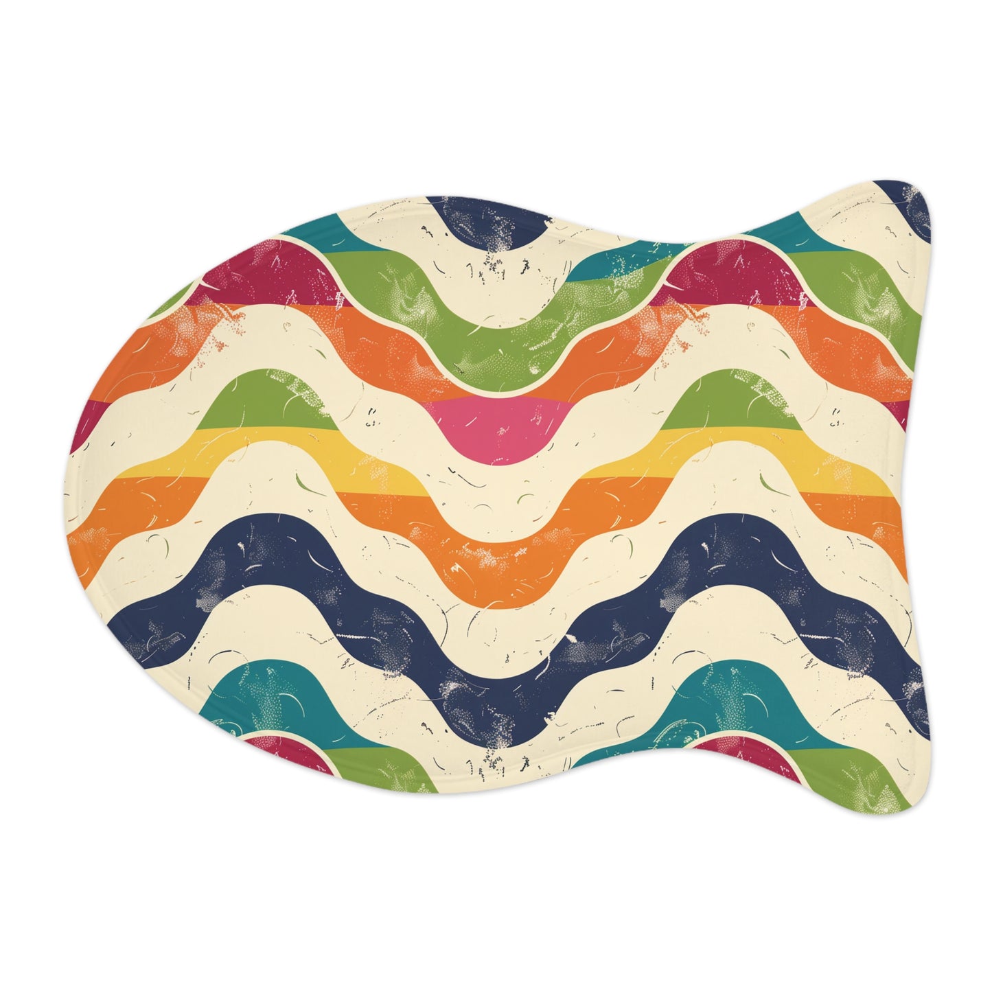 Retro Wave Pet Feeding Mat: Vibrant, Seamless, Stylish