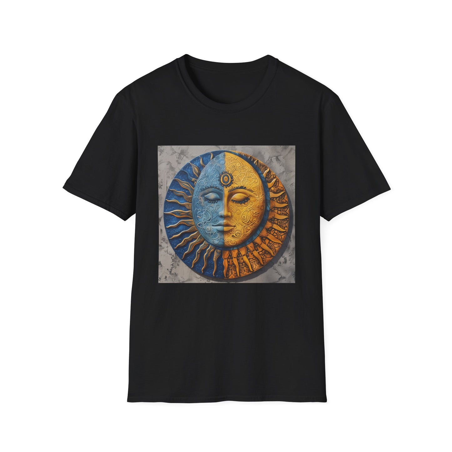 Celestial Symphony: A Mandala Sun and Moon | T-Shirt | DTG, Men's Clothing, Regular fit, T-Shirts, Unisex, Women's Clothing | Prints with Passion