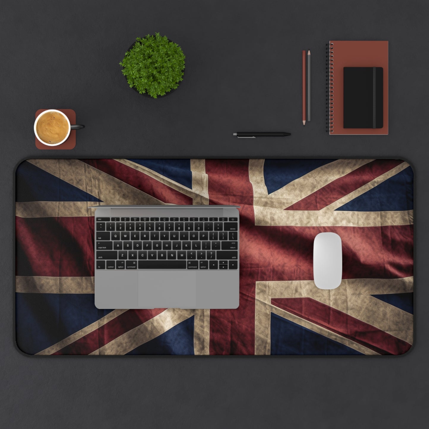 "Union Jack Great Britain desk mat adds British flair to workspace, durable material for long-lasting use"