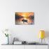 Golden Hour Fisherman Silhouette Sunset Stretched Canvas Wall Art - View 7 | Prints With Passion