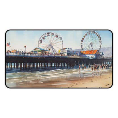 "Beach Pier Desk Mat - Coastal-themed workspace accessory for desk protection and decor"