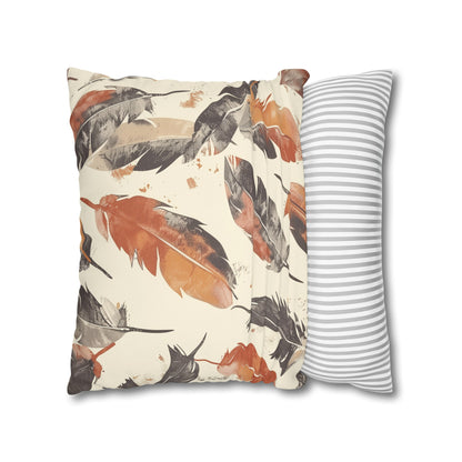 "Boho Feathers Pillow Case - Add elegant bohemian charm to your bedroom with this soft, muted pattern of whimsical feathers."